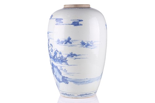 Lot 131 - A Chinese blue and white porcelain vase, Qing,...