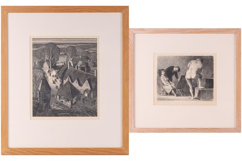 Lot 57 - Robin Tanner (1904-1988), 'Wiltshire Village,'...