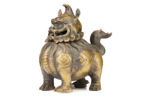 Lot 75 - A large Chinese bronze Pixiu censor, with open...