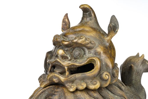 Lot 75 - A large Chinese bronze Pixiu censor, with open...