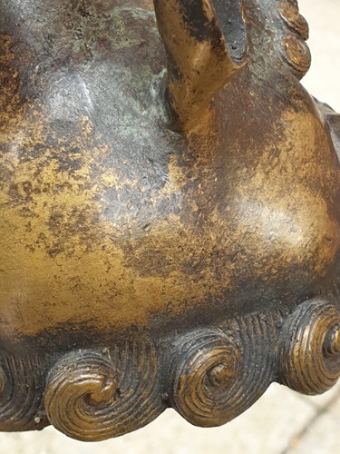 Lot 75 - A large Chinese bronze Pixiu censor, with open...