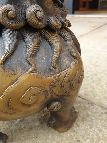 Lot 75 - A large Chinese bronze Pixiu censor, with open...