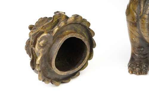 Lot 75 - A large Chinese bronze Pixiu censor, with open...