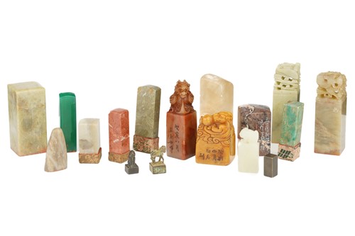 Lot 137 - A collection of seventeen Chinese seals,...