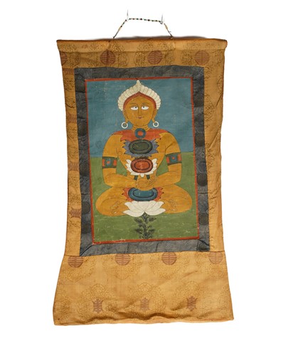 Lot 120 - A Burmese medecine thangka, early 20th century,...