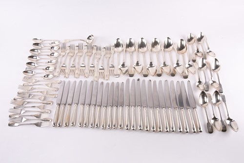 Lot 385 - A composite fiddle pattern flatware for twelve...