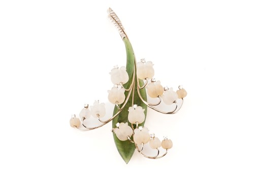 Lot 240 - An Austrian gem-set brooch designed as a sprig...