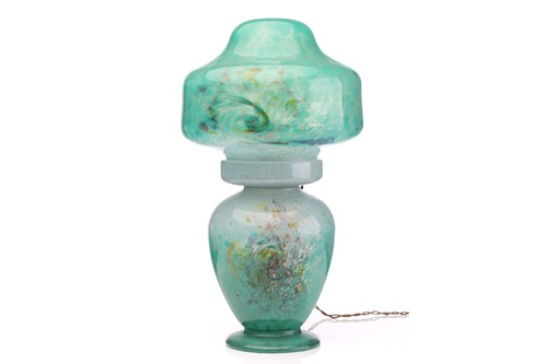 Lot 153 - A Monart table lamp and shade, of mushroom...