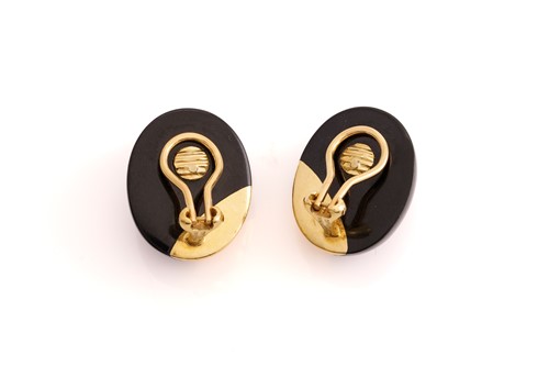Lot 238 - Tiffany & Co. - A pair of black nephrite...