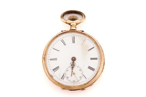 Lot 317 - An open-face pocket watch, with a keyless...
