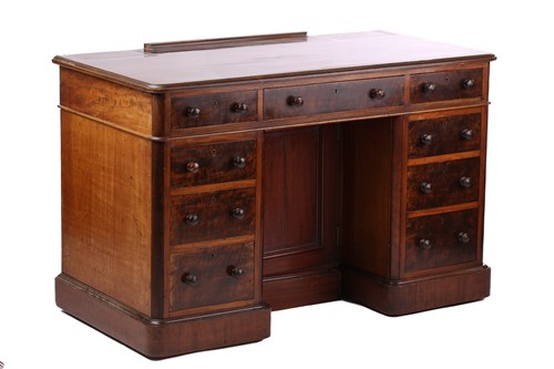 Lot 302 - A late Victorian mahogany kneehole pedestal...