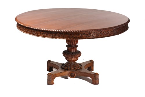Lot 286 - An Anglo-Indian padauk wood circular centre...