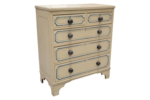 Lot 243 - A late Victorian-painted pine chest of drawers...