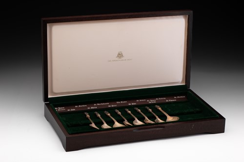 Lot 443 - A part set of eight silver apostle spoons,...