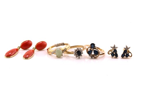 Lot 230 - A small collection of gem-set jewellery;...