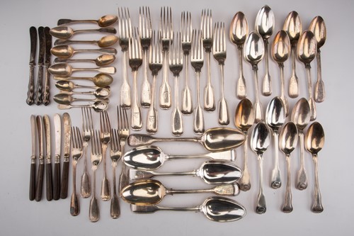 Lot 375 - A mixed part canteen of fiddle and thread and...