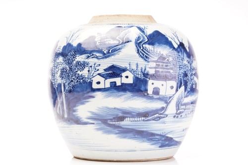 Lot 140 - A Chinese porcelain blue and white ginger jar,...