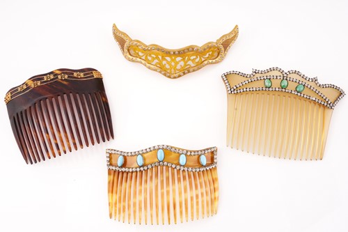 Lot 298 - A Vienna Secession tortoiseshell back comb...