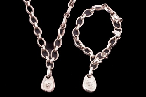 Lot 112 - A German white metal necklace with a matching...