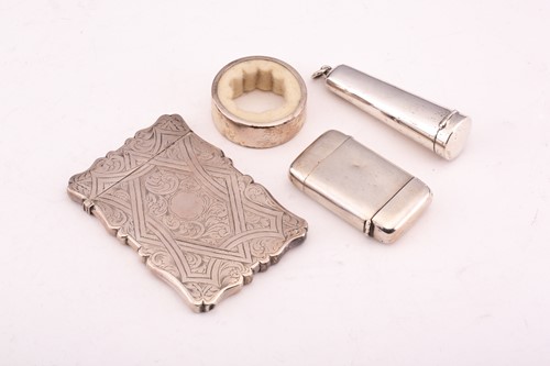 Lot 380 - A Victorian card case; shaped rectangular,...