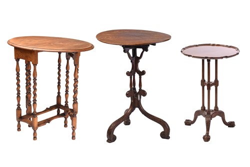 Lot 250 - A George III and later mahogany tripod table...