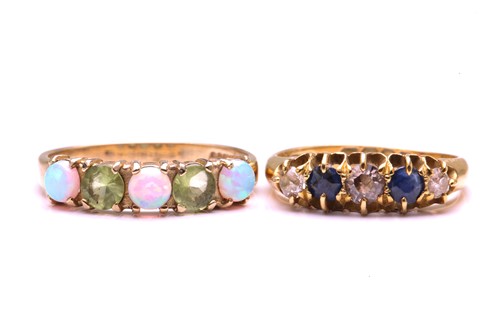 Lot 248 - Two gem set rings, the first ring is set with...