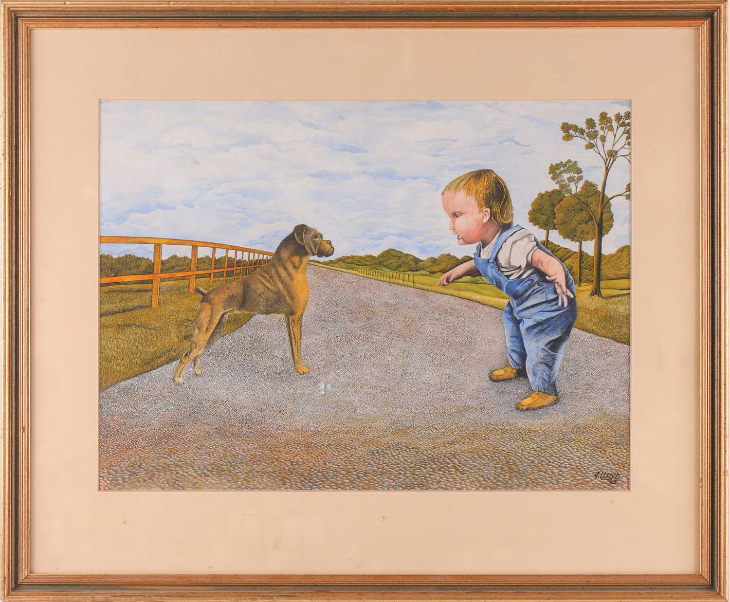 Lot 73 - James Lloyd (1905-1974), 'Boy with Boxer',...