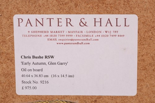 Lot 23 - Chris Bushe RSW (b.1958), 'Early Autumn, Glen...