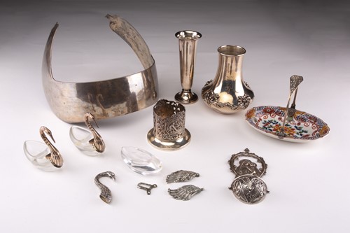 Lot 47 - A Dutch silver mouth guard; the hinged part to...