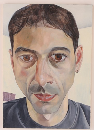 Lot 48 - James Hague (b.1970), 'Arthur', oil on board,...