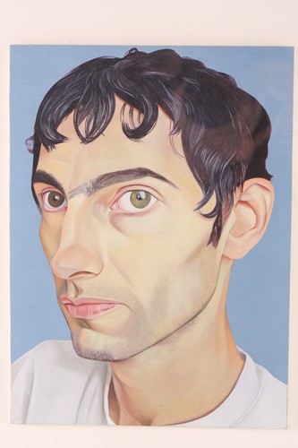 Lot 44 - James Hague (b.1970), 'Mark', oil on board, 26....