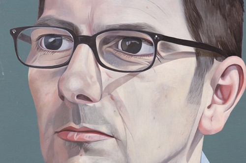 Lot 28 - James Hague (b.1970), Portrait of Chris, oil...
