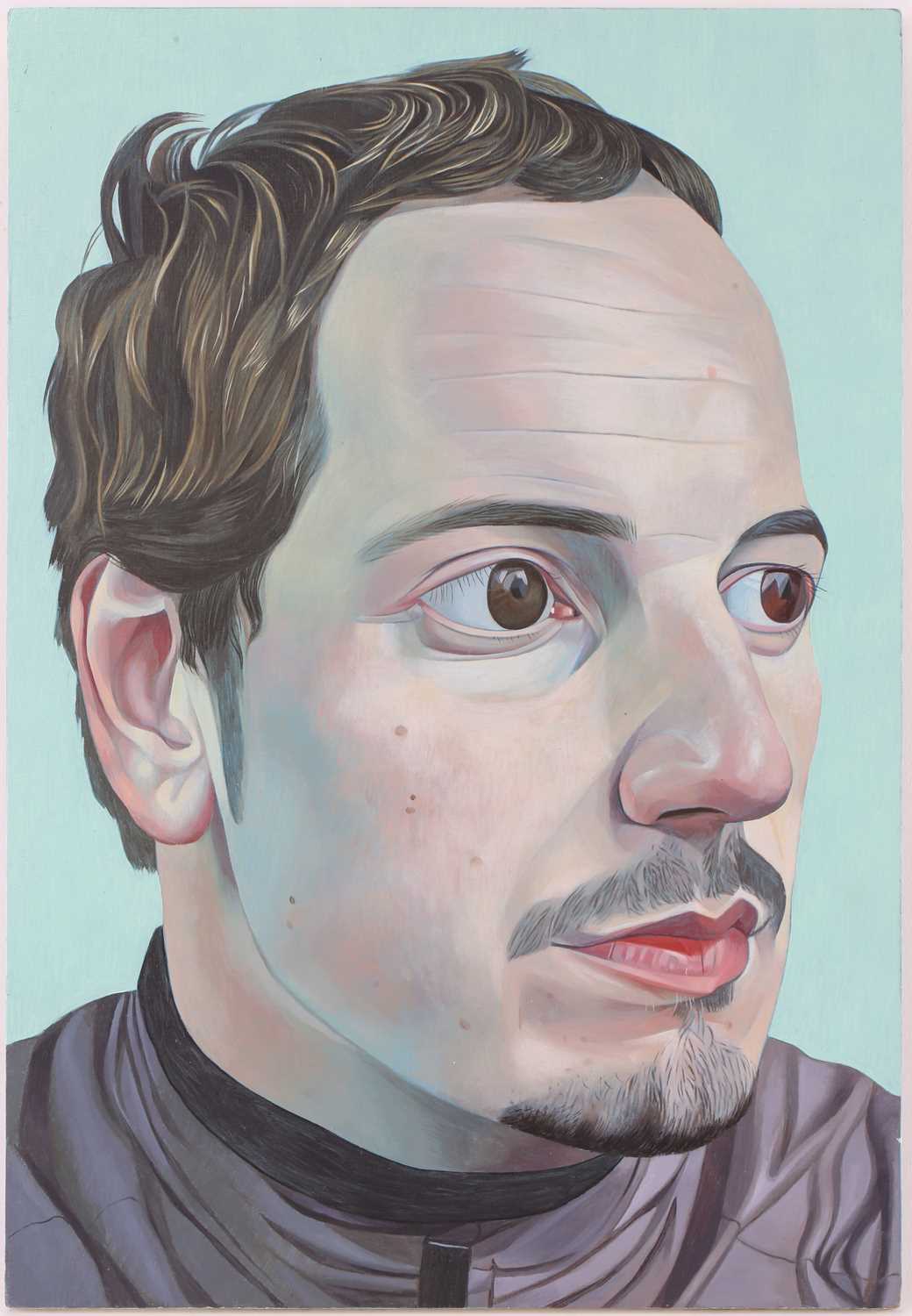 Lot 60 - James Hague (b.1970), Portrait of Luke, oil on...