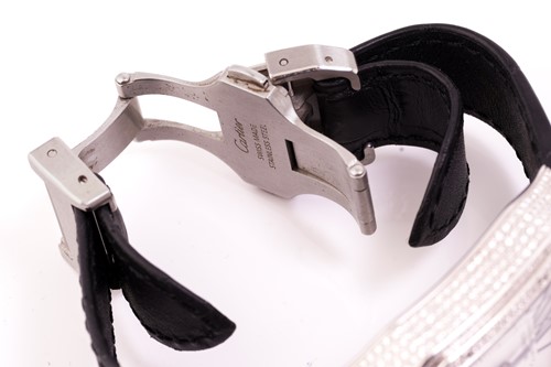 Lot 316 - A Diamond set midsize Cartier Santos 100,...