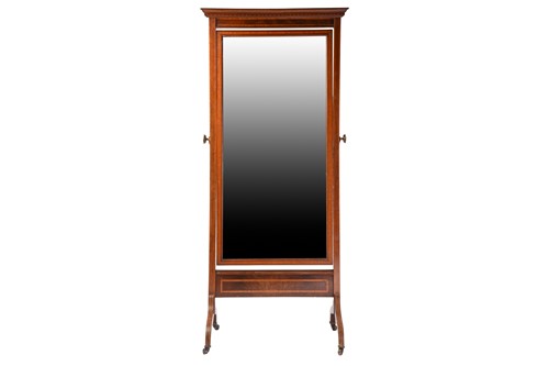 Lot 269 - An Edwardian inlaid mahogany cheval dressing...