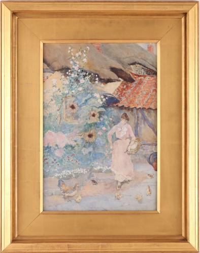 Lot 16 - David Woodlock (1842-1929) British, a woman...