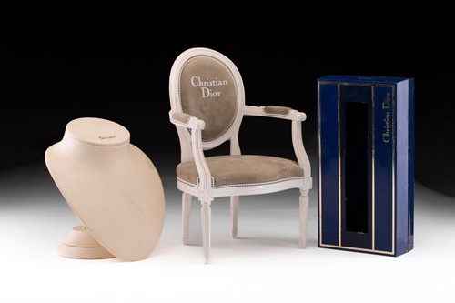 Lot 23 - Christian Dior - A display chair; cream...