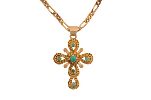 Lot 247 - A Greek Orthodox Cross and chain. The openwork...