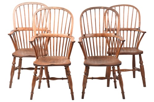 Lot 307 - A pair of 19th-century hoop-back Windsor open...