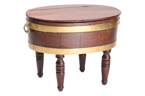Lot 313 - A George III and later coopered oval wine...