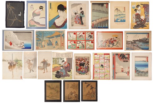 Lot 164 - A collection of Japanese woodblock prints...