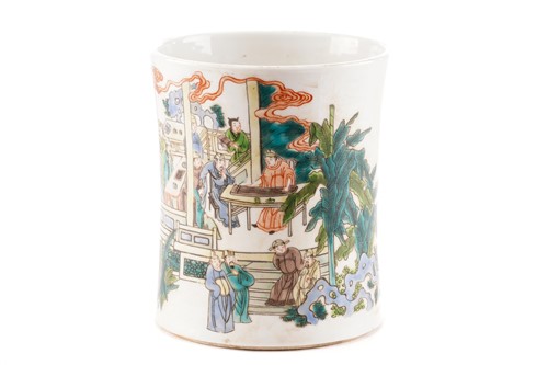 Lot 181 - A Chinese porcelain famille verte bitong, of...
