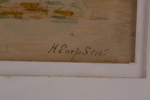 Lot 22 - Henry Earp Senior, Cattle in a river, signed,...