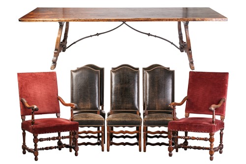 Lot 231 - A large 19th-century Spanish walnut refectory...