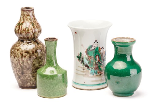 Lot 152 - A Chinese porcelain famille verte vase, of...