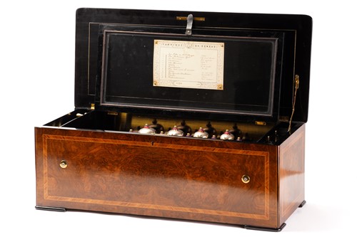 Lot 374 - A Swiss twelve-air music box, late 19th...