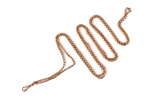 Lot 62 - A late Victorian guard chain in 9ct gold,...