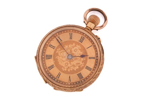 Lot 381 - A late 19th-century open-face pocket watch,...