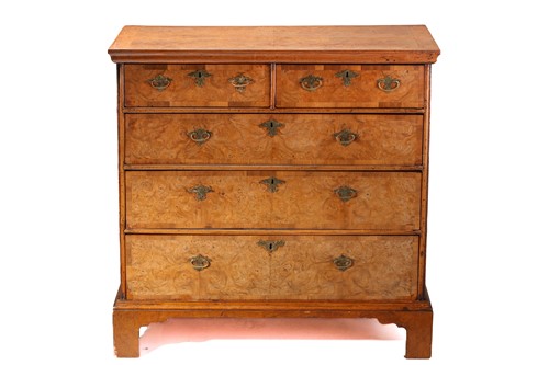 Lot 324 - A Queen Anne walnut and deal chest of two...