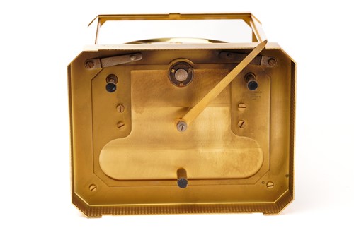 Lot 300 - A Jaeger LeCoultre brushed brass Atmos clock,...